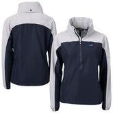 Washington Commanders Cutter & Buck Women's Charter Eco Recycled Half-Zip Hooded Anorak Jacket - Navy online