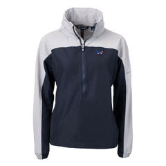 Washington Commanders Cutter & Buck Women's Charter Eco Recycled Half-Zip Hooded Anorak Jacket - Navy online