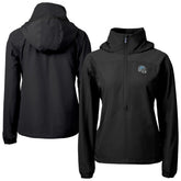 Detroit Lions Cutter & Buck Women's Charter Eco Recycled Half-Zip Hooded Anorak Jacket - Black outlet
