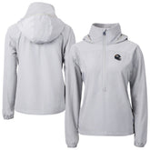 Denver Broncos Cutter & Buck Women's Charter Eco Recycled Half-Zip Hooded Anorak Jacket - Gray cheap