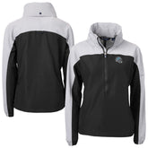Detroit Lions Cutter & Buck Women's Charter Eco Recycled Half-Zip Hooded Anorak Jacket - Black sale