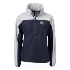 Los Angeles Chargers Cutter & Buck Women's Charter Eco Recycled Half-Zip Hooded Anorak Jacket - Navy on sale