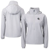 New England Patriots Cutter & Buck Women's Charter Eco Recycled Half-Zip Hooded Anorak Jacket - Gray online