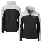 Philadelphia Eagles Cutter & Buck Women's Charter Eco Recycled Half-Zip Hooded Anorak Jacket - Black cheap