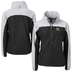 San Francisco 49ers Cutter & Buck Women's Charter Eco Recycled Half-Zip Hooded Anorak Jacket - Black on sale