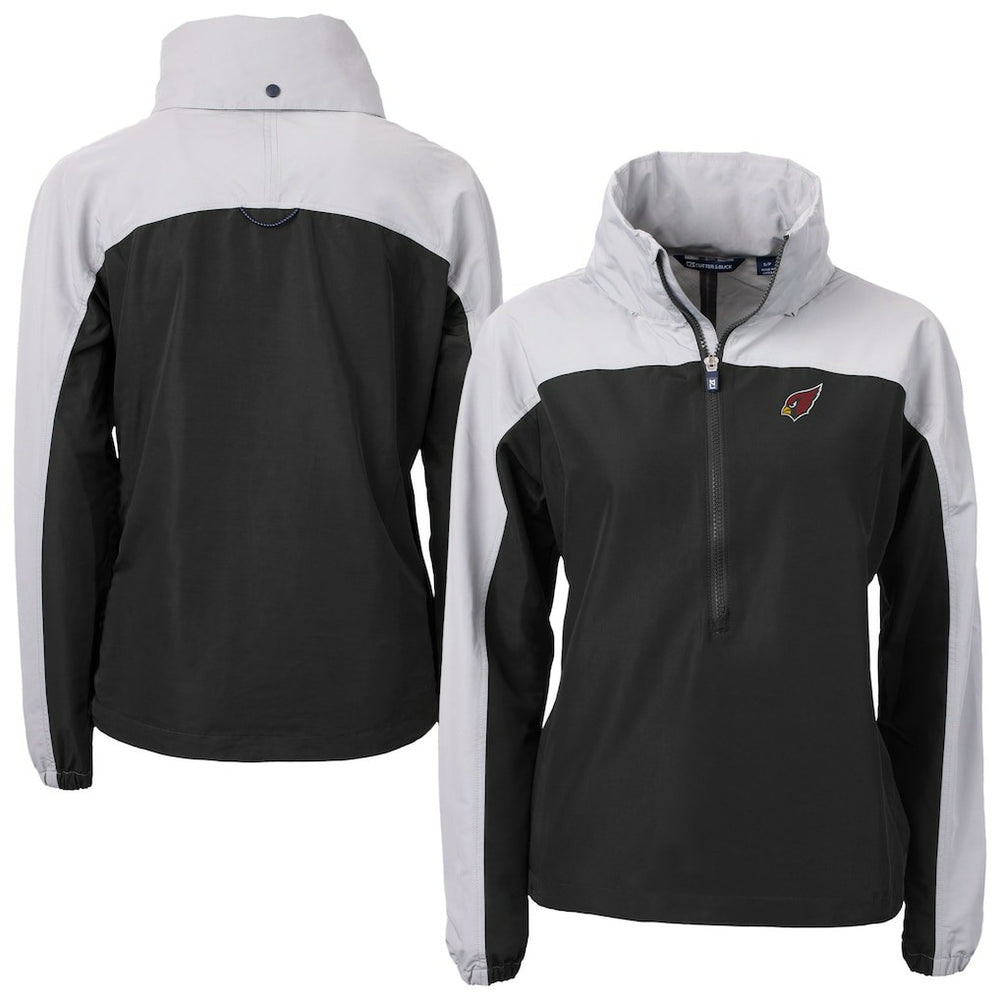 Arizona Cardinals Cutter & Buck Women's Charter Eco Recycled Half-Zip Hooded Anorak Jacket - Black sale