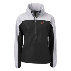 Arizona Cardinals Cutter & Buck Women's Charter Eco Recycled Half-Zip Hooded Anorak Jacket - Black sale