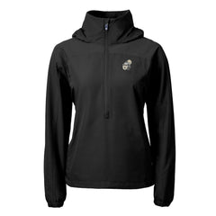 New Orleans Saints Cutter & Buck Women's Charter Eco Recycled Half-Zip Hooded Anorak Jacket - Black for sale