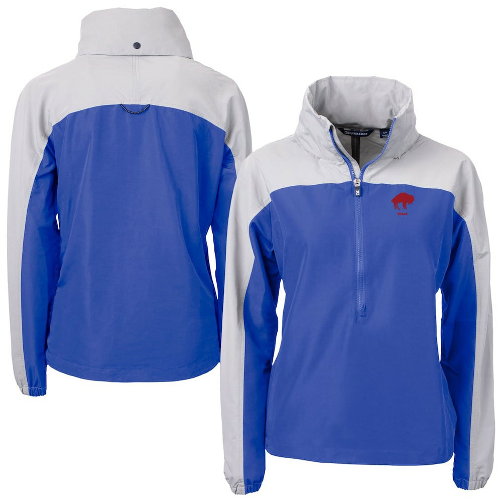 Buffalo Bills Cutter & Buck Women's Charter Eco Recycled Half-Zip Hooded Anorak Jacket - Blue cheap