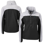Carolina Panthers Cutter & Buck Women's Charter Eco Recycled Half-Zip Hooded Anorak Jacket - Black online