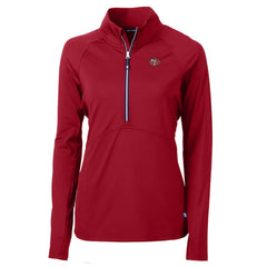 San Francisco 49ers Cutter & Buck Women's Adapt Eco Knit Stretch Recycled Raglan Half-Zip Top - Red sale