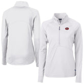 San Francisco 49ers Cutter & Buck Women's Adapt Eco Knit Stretch Recycled Raglan Half-Zip Top - White on sale