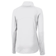 San Francisco 49ers Cutter & Buck Women's Adapt Eco Knit Stretch Recycled Raglan Half-Zip Top - White on sale