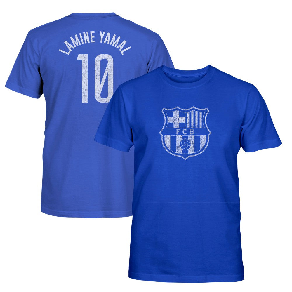 Lamine Yamal Barcelona 1863FC Youth Player Name & Number T-Shirt on sale - Blue