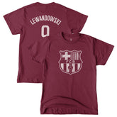Robert Lewandowski Barcelona 1863FC Youth Player T-Shirt on sale - Maroon