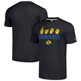 Los Angeles Rams Homage Unisex The NFL ASL Collection by Love Sign American Sign Language T-Shirt - Charcoal cheap