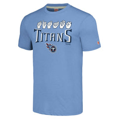Tennessee Titans Homage Unisex The NFL ASL Collection by Love Sign American Sign Language T-Shirt - Light Blue cheap