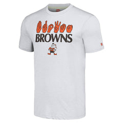 Cleveland Browns Homage Unisex The NFL ASL Collection by Love Sign American Sign Language T-Shirt - Ash outlet