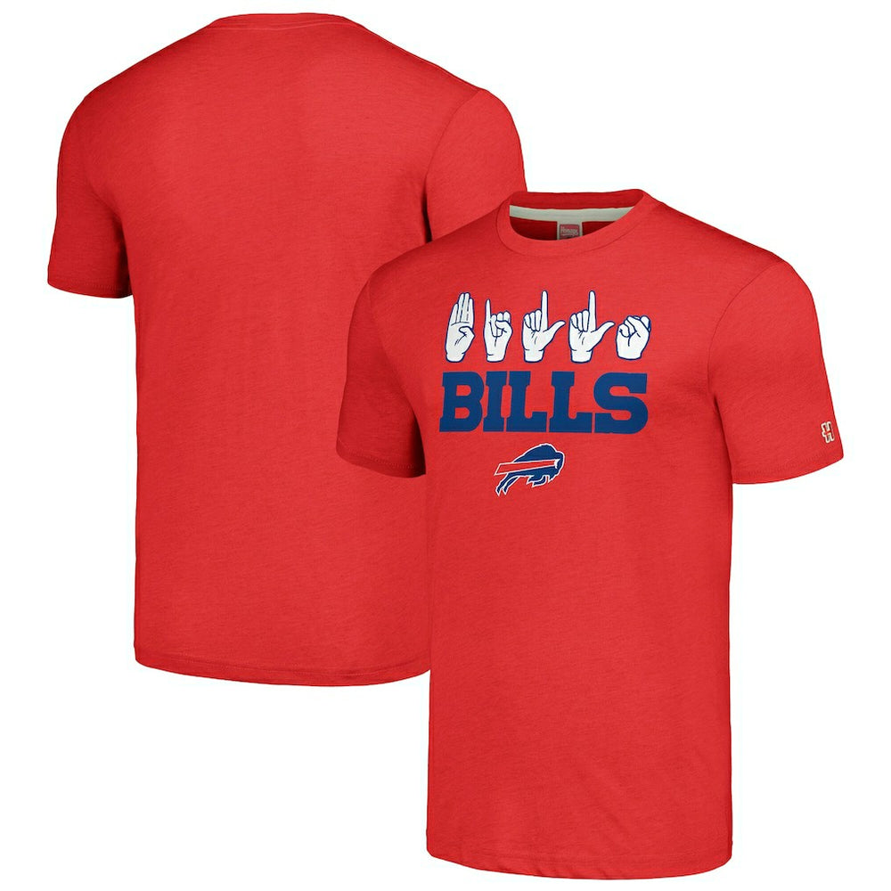 Buffalo Bills Homage Unisex The NFL ASL Collection by Love Sign American Sign Language T-Shirt - Red cheap