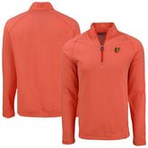 Baltimore Orioles Cutter & Buck Peshastin Eco Fleece Recycled Raglan Quarter-Zip Top Heather Orange