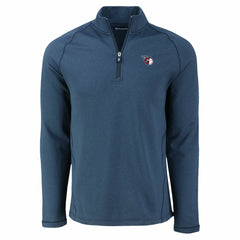Cleveland Guardians Cutter & Buck Peshastin Eco Fleece Recycled Raglan Quarter-Zip Top Heather Navy