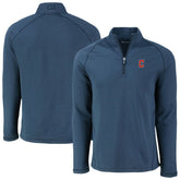 Cleveland Guardians Cutter & Buck Peshastin Eco Fleece Recycled Raglan Quarter-Zip Top Heather Navy