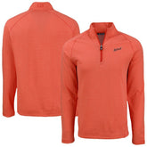 Detroit Tigers Cutter & Buck Peshastin Eco Fleece Recycled Raglan Quarter-Zip Top Heather Orange