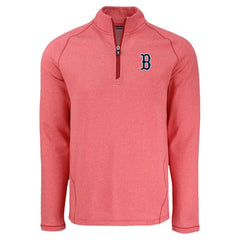 Boston Red Sox Cutter & Buck Peshastin Eco Fleece Recycled Raglan Quarter-Zip Top Heather Red