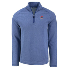 Chicago Cubs Cutter & Buck Peshastin Eco Fleece Recycled Raglan Quarter-Zip Top Heather Royal