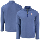 New York Yankees Cutter & Buck Peshastin Eco Fleece Recycled Raglan Quarter-Zip Top Heather Blue