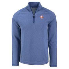 New York Yankees Cutter & Buck Peshastin Eco Fleece Recycled Raglan Quarter-Zip Top Heather Blue