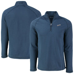 San Diego Padres Cutter & Buck Peshastin Eco Fleece Recycled Raglan Quarter-Zip Top Heather Navy