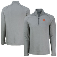 San Francisco Giants Cutter & Buck Peshastin Eco Fleece Recycled Raglan Quarter-Zip Top Heather Gray