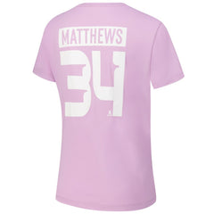 Auston Matthews Toronto Maple Leafs Levelwear Women's Hockey Fights Cancer Anthem Name & Number T-Shirt - Lavender T-shirts