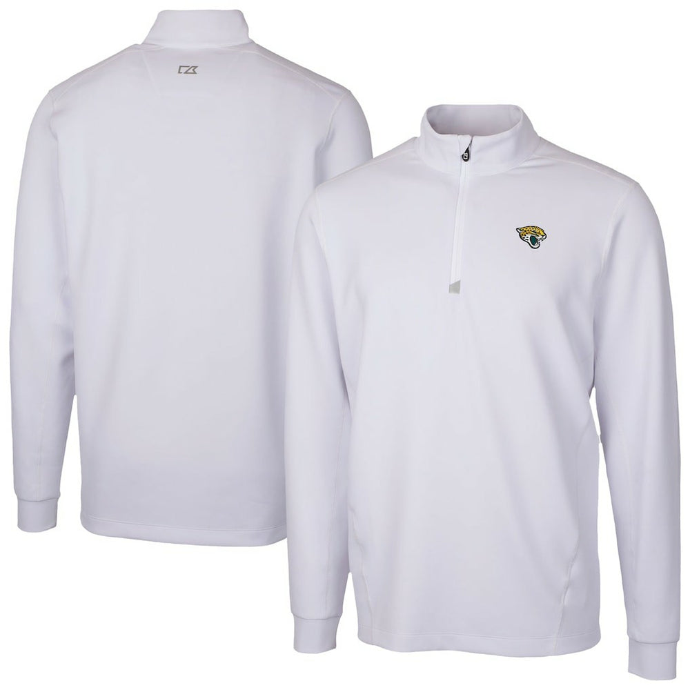 Jacksonville Jaguars Cutter & Buck Traverse Stretch Quarter-Zip Top - White cheap