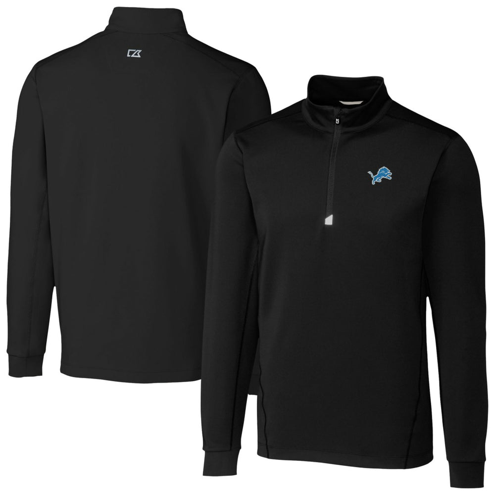 Detroit Lions Cutter & Buck Traverse Stretch Quarter-Zip Top - Black outlet