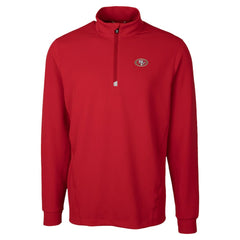 San Francisco 49ers Cutter & Buck Traverse Stretch Quarter-Zip Top - Red on sale