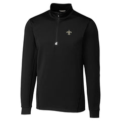 New Orleans Saints Cutter & Buck Traverse Stretch Quarter-Zip Top - Black on sale