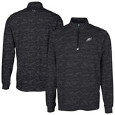 Philadelphia Eagles Cutter & Buck Traverse Camo Print Stretch Quarter-Zip Top - Black on sale