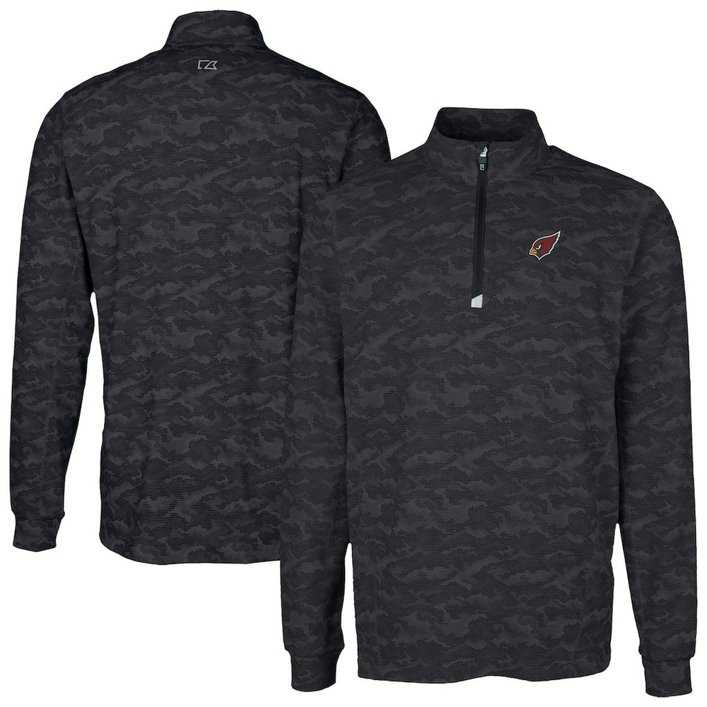 Arizona Cardinals Cutter & Buck Traverse Camo Print Stretch Quarter-Zip Top - Black for sale