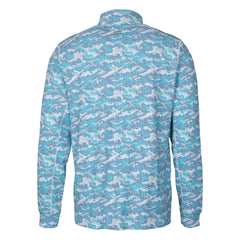 Detroit Lions Cutter & Buck Traverse Camo Print Stretch Quarter-Zip Pullover Top - Blue outlet