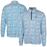 Indianapolis Colts Cutter & Buck Traverse Camo Print Stretch Quarter-Zip Pullover Top - Blue discount
