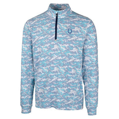 Indianapolis Colts Cutter & Buck Traverse Camo Print Stretch Quarter-Zip Pullover Top - Blue discount