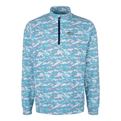 Denver Broncos Cutter & Buck Traverse Camo Print Stretch Quarter-Zip Pullover Top - Blue discount