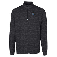 Indianapolis Colts Cutter & Buck Traverse Camo Print Stretch Quarter-Zip Top - Black for sale