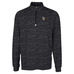 Minnesota Vikings Cutter & Buck Traverse Camo Print Stretch Quarter-Zip Top - Black sale