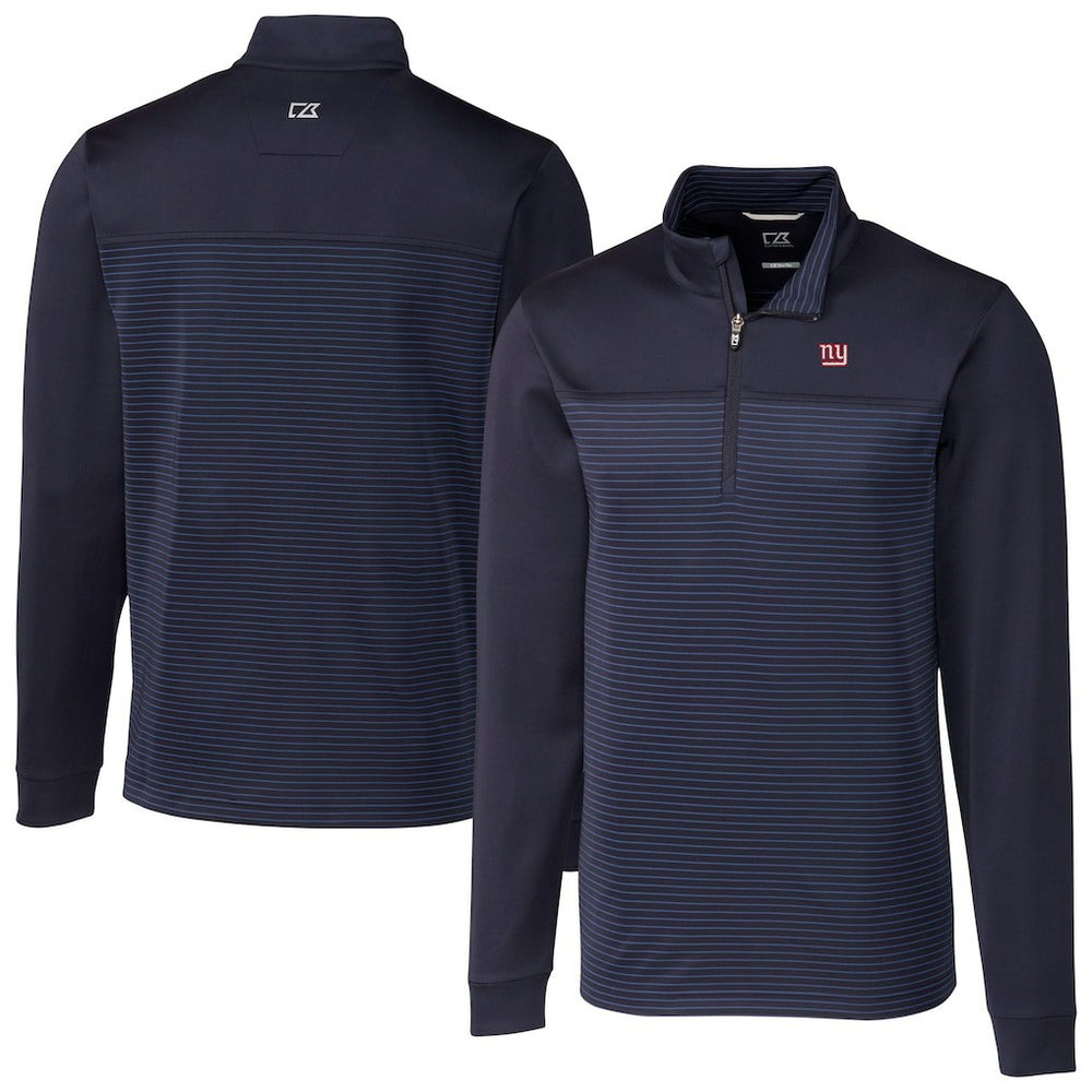 New York Giants Cutter & Buck Traverse Stripe Stretch DryTec Quarter-Zip Top - Navy cheap