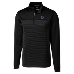 Indianapolis Colts Cutter & Buck Traverse Stripe Stretch DryTec Quarter-Zip Top - Black cheap