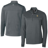 Minnesota Vikings Cutter & Buck Traverse Stripe Stretch DryTec Quarter-Zip Top - Gray for sale