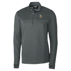 Minnesota Vikings Cutter & Buck Traverse Stripe Stretch DryTec Quarter-Zip Top - Gray for sale